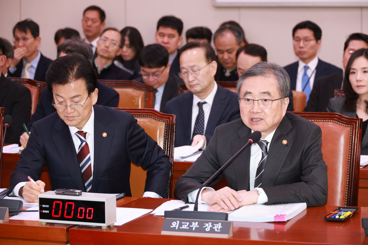 김기현 "왜 비준 동의안 제출 안하나"·조현 "野 설득했다고 생각했는데, 좌절감 느껴"