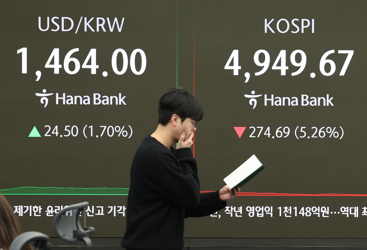 '검은 월요일' 코스피, 5000선 붕괴...코스닥도 4%대 급락