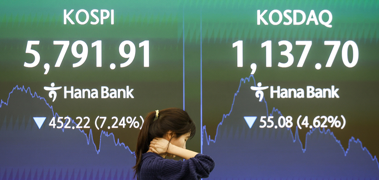 '검은 화요일' 코스피, 5800선도 깨졌다...반도체·자동차 일제히 추락