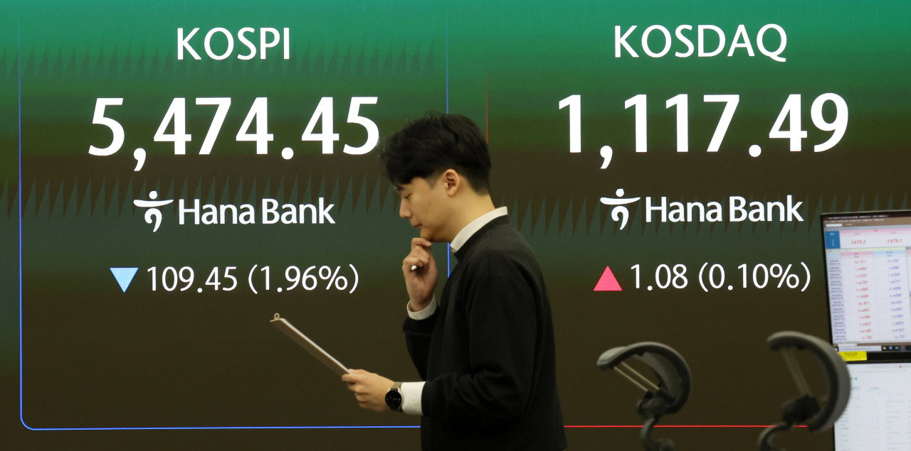코스피, 장중 5500선 붕괴...중동정세 불안에 변동성 확대