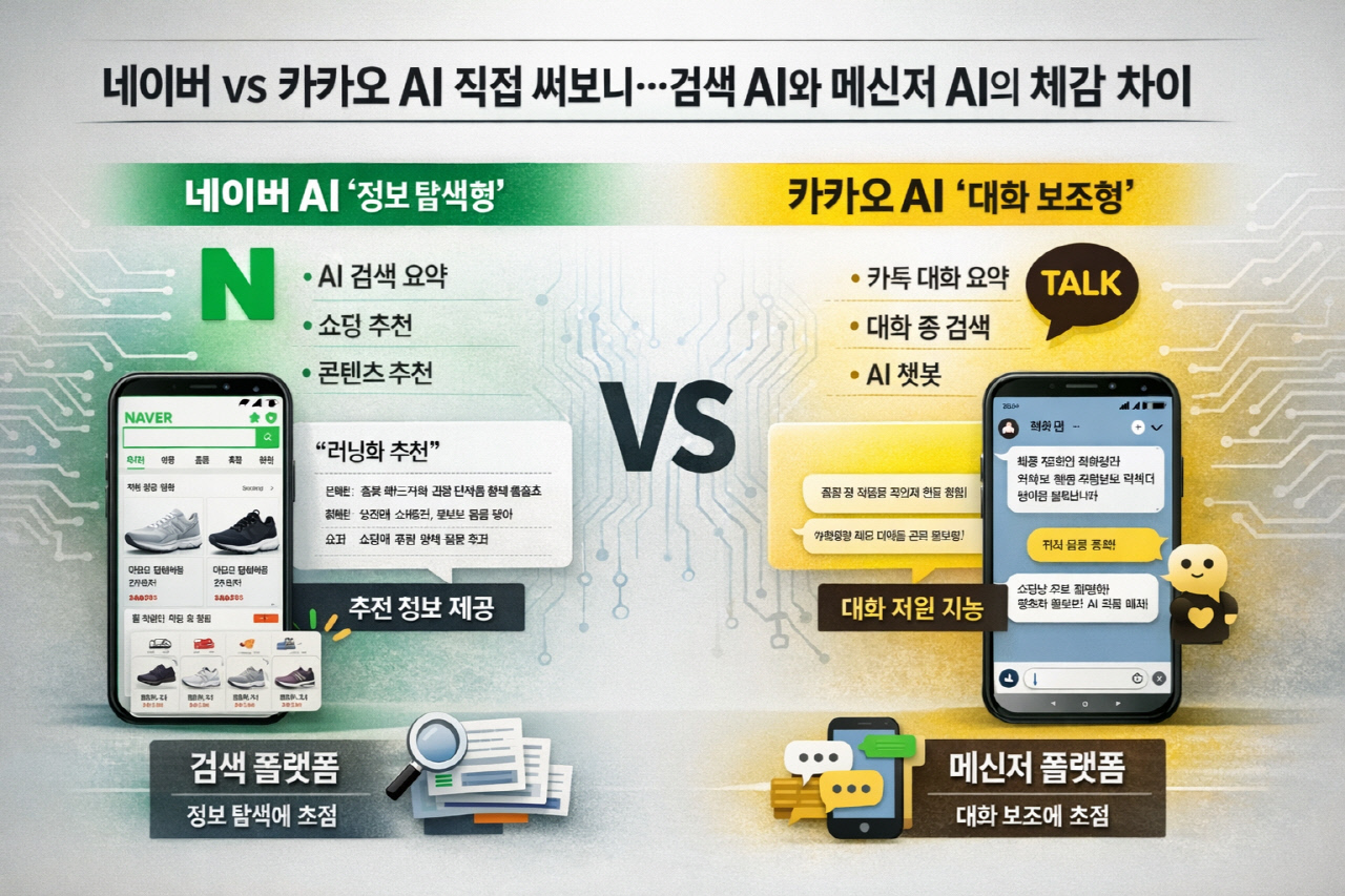 네이버 vs 카카오 AI 직접 써보니…검색이냐 대화냐 갈린 전략