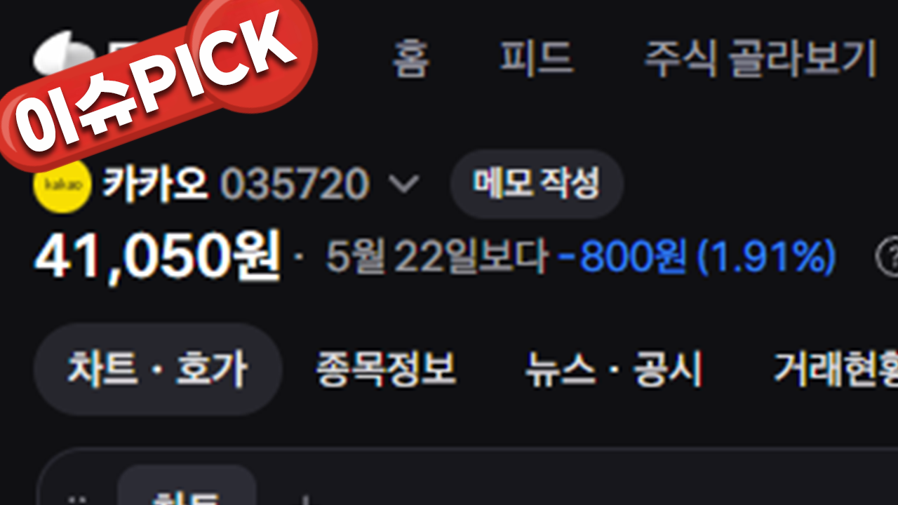 AI 한다더니 주가는 바닥...카카오 무슨 일 [이슈PICK]