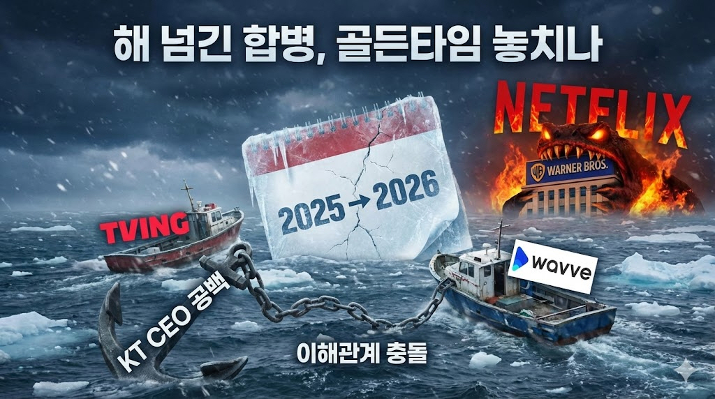 토종 OTT 합병 표류… 결국 해 넘기는 티빙·웨이브 합병