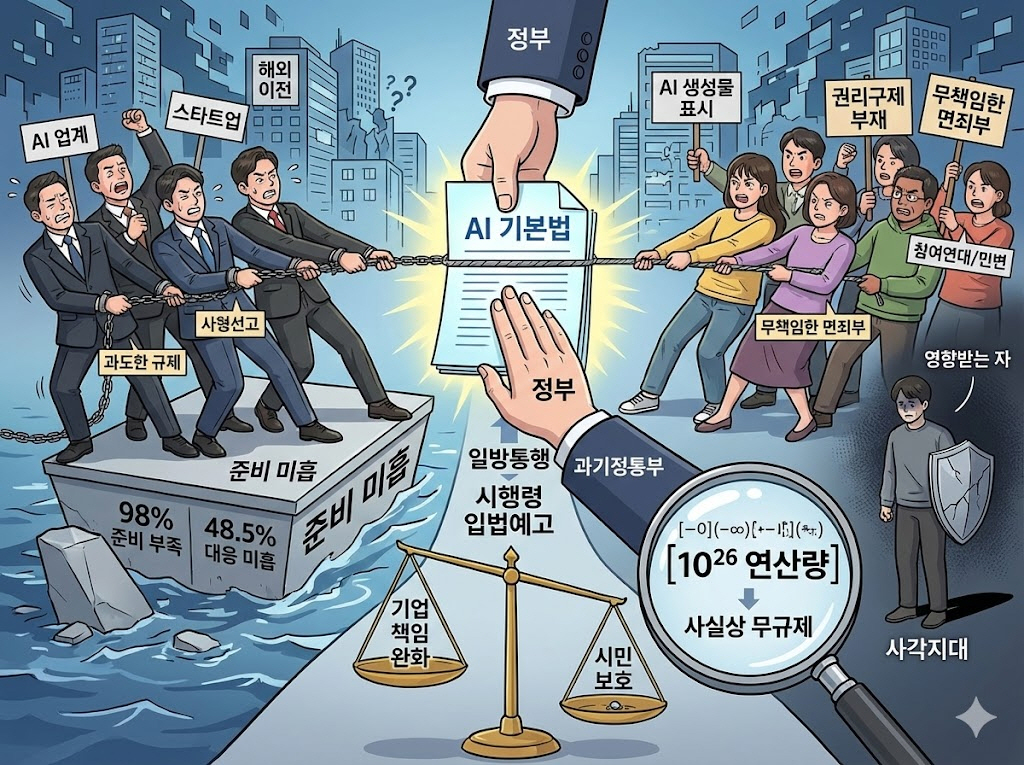 AI 기본법 시행 코앞… “사형선고” vs “면죄부”